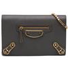 Balenciaga Pre-Owned - Borsa a tracolla Chevre Motocross 2con bordo metallizzato 017 - Donna - pelle di capra - Taglia unica - Grigio