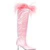 Pre-Owned Alexander Wang - Stivali Viola al ginocchio 65mm - Donna - piume di struzzo/pelle/tessuto/raso - 38 - Rosa