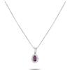 LB Exclusive - Collana Halo in platino con diamanti e rubino - Donna - diamanti/platino/rubino - Taglia unica - Argento