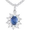 LB Exclusive - Collana in platino con diamanti e zaffiri - Donna - Zaffiro blu/platino/diamanti - Taglia unica - Argento