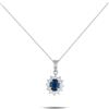 LB Exclusive - Collana in platino con diamanti e zaffiro - Donna - diamanti/Zaffiro blu/platino - Taglia unica - Argento