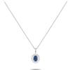 LB Exclusive - Collana in platino con pendente Sunburst di diamanti e zaffiro - Donna - Zaffiro blu/diamanti/platino - Taglia unica - Argento