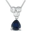 LB Exclusive - Collana in platino con diamanti e zaffiro - Donna - Zaffiro blu/platino/diamanti - Taglia unica - Argento