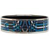 Hermès Pre-Owned - Bracciale rigido Geometric largo 65 smaltato XX secolo - Donna - metallo/smalto - Taglia unica - Blu