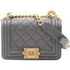 CHANEL Pre-Owned - Borsa a spalla Boy mini in pelle Caviar trapuntata 2021-2025 - Donna - pelle caviar - Taglia unica - Grigio