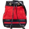 Gucci Pre-Owned - Borsa a secchiello Ophidia mini in pelle scamosciata e lucida con decorazione Web 2016-2025 - Donna - pelle scamosciata/pelle luc...