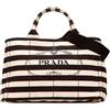 Prada Pre-Owned - Borsa a tracolla Canapa in tela a righe 2013-2025 - Donna - tela - Taglia unica - Marrone