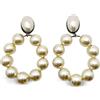 Jennifer Gibson Jewellery - Orecchini a cerchio Mabé Pearl anni '60 - Donna - metallo/resina/perla artificiale - Taglia unica - Argento
