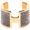 Hermès Pre-Owned - Bracciale rigido Olympe H anni 2010 - Donna - acciaio inossidabile/pelle - Taglia unica - Oro