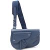 Christian Dior Pre-Owned - Borsa a tracolla Saddle Pouch in pelle di vitello pieno fiore 2019 - unisex - pelle di vitello - Taglia unica - Blu