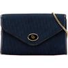 Christian Dior Pre-Owned - Borsa a spalla in tela con motivo Oblique e catena XX secolo - Donna - tela/pelle di vitello - Taglia unica - Blu