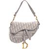 Christian Dior Pre-Owned - Borsa a spalla Saddle in tela con ricamo e motivo Oblique 2020 - Donna - tela - Taglia unica - Grigio