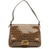Fendi Pre-Owned - Borsa a spalla Mamma Forever con cristalli e motivo Zucchino XX secolo - Donna - tessuto - Taglia unica - Marrone