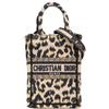 Christian Dior Pre-Owned - Borsa tote Book Mizza verticale mini in tela leopardata con ricamo 2022 - Donna - tela - Taglia unica - Marrone