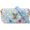 Louis Vuitton Pre-Owned - Borsa a tracolla New Wave Chain Pochette con ricamo e monogramma 2019 - Donna - Denim - Taglia unica - Blu
