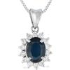 LB Exclusive - Collana in platino con diamanti e zaffiro - Donna - platino/diamanti/Zaffiro blu - Taglia unica - Argento
