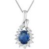 LB Exclusive - Collana in platino con diamanti e zaffiro - Donna - diamanti/Zaffiro blu/platino - Taglia unica - Argento
