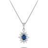 LB Exclusive - Collana in platino con diamanti e zaffiro - Donna - Zaffiro blu/diamanti/platino - Taglia unica - Argento