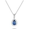 LB Exclusive - Collana in platino con diamanti e zaffiro - Donna - platino/diamanti/Zaffiro blu - Taglia unica - Argento
