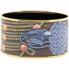 Hermès Pre-Owned - Bracciale rigido extra ampio Brandebourgs 70 smaltato 2010-2024 - Donna - placcatura in oro/smalto - Taglia unica - Marrone