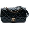 CHANEL Pre-Owned - Borsa a tracolla Paris-Salzburg CC piccola in pelle lucida di capra con occhielli e battente 2015-2016 - Donna - pelle lucida - ...