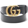 Gucci Pre-Owned - Cintura con fibbia GG Marmont anni 2010 - Uomo - pelle di vitello - 90 - Nero