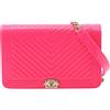 CHANEL Pre-Owned - Borsa a tracolla Boy trapuntata in pelle verniciata con motivo chevron e catena 2021-2025 - Donna - pelle lucida - Taglia unica -