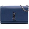Saint Laurent Pre-Owned - Borsa a tracolla Grain De Poudre Kate media con monogramma 2017 - Donna - pelle di vitello - Taglia unica - Blu