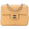 CHANEL Pre-Owned - Borsa a tracolla Mini Square Classic Lambskin Single Flap 2000-2002 - Donna - pelle di agnello - Taglia unica - Marrone