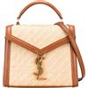 Saint Laurent Pre-Owned - Borsa a tracolla Cassandra mini in rafia con monogramma e manico 2022 - Donna - rafia/cotone e paglia - Taglia unica -