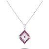 LB Exclusive - Collana in platino con diamanti e rubini - Donna - rubino/diamanti/platino - Taglia unica - Argento