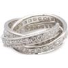 Cartier - Anello Trinity in oro bianco 18 carati con diamanti anni 2010 - Donna - oro bianco 18kt - 49 - Argento