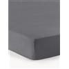 Westwing Collection Lenzuolo con angoli topper in flanella Biba - Grigio