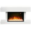 HOMCOM Caminetto Elettrico da Parete a 11 Colori con Spegnimento Automatico e Timer 12h, 98x27x54.5 cm, Bianco