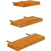 HOMCOM Set di 3 Mensole da Parete di Design in Legno di Pino, 30/40/50x18x3.6cm, Marrone|Aosom
