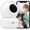 Konyks Camini 2 | Telecamera di sorveglianza interna WiFi | Rilevamento di movimenti e suoni | Sirena integrata | Notifiche Smartphone | Visione Notturna