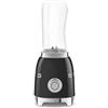 Smeg Mini frullatore Smeg Stile retro' anni 50 PBF01BLEU 2 bottiglie 0.6ml 300W Nero/Cromo [PBF01BLEU]