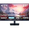 KTC H27T27 Monitor da 27 pollici 2K QHD, pannello IPS 100Hz, HDR10, Tecnologia Eye Care, supporto VESA, inclinazione ergonomica