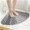 YIJOY DINGC Tappetino Doccia Antiscivolo Tappeto Doccia Angolare PVC, Tappetino Doccia Triangolare con Ventosa e fori di Drenaggio, Tappeto Doccia per Doccia Bagno Triangolare o Vasca 54x54 cm (Grigio)