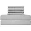 Casual Living 32652 - Set di lenzuola e federe per letto queen size, effetto seta, ultra morbido, ecologico, lavabile in lavatrice, ad asciugatura rapida, anti-pieghe, 6 pezzi, per letto matrimoniale,