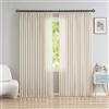 OYRING Tende plissettate extra larghe in finto lino, per filtrare la luce, tende semitrasparenti, plissettate con ganci, per soggiorno, lino naturale (1 pannello, 254 x 213,4 cm (larghezza x lunghezza