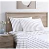 Stone Cottage - Lenzuola intere, percalle di cotone set di biancheria da letto, fresco e fresco arredamento per la casa (Trenton Stripe grigio, completo)