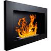Your Self Srl Camino a bioetanolo da parete o incasso Pisa Nero L 65 x P 12 x H 40