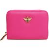 Alice Wheeler London Concertina - Portafoglio compatto con tasca portamonete con cerniera, scomparti per carte di credito e logo Honeybee - Elegante borsa per tutti i giorni - 14 x 10 x 2 cm, Rosa