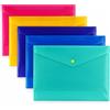 1ABOVE Cartelle portadocumenti in plastica con chiusura a scatto, formato A4, 5 colori assortiti, leggere, per ufficio, scuola e organizzazione domestica