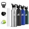 Grsta Borraccia Termica, Borraccia 500 ml, Senza BPA, Borracia con Cannuccia, Senza Perdite, Borracce Bambina, Acciaio Inossidabile 18/8, Borracce Termiche per Scuole, Campeggio, Uffici, Caffè, Palestra
