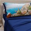 PETTI Artigiani Italiani - Lenzuola in Cotone con Federe in Stampa Digitale, Lenzuolo Una Piazza e Mezza Francese, Completo Letto Fantasia Positano Blu Elettrico, 100% Made in Italy