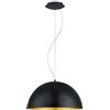 Eglo Lampada a sospensione Gaetano 1, lampada a sospensione uno punto luce, lampada a sospensione in acciaio, nero, oro, attacco E27, diametro 53 cm
