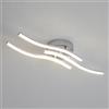 Comely Plafoniera LED, 18W 2000LM Ondulato Lampadario LED Soffitto in Metallo, Lampada da Soffitto Luce Neutra 4000K per Sala da Pranzo, Soggiorno, Corridoio, Cucina (Argento)