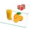 Kunaxku 2 Pcs Tagliere vetro temperato, Spessore 2 cm+, Elevata resistenza e durezza, Tagliere vetro trasparente da cucina con piedini in silicone antiscivolo, esistente al calore e ai graffi Infrangibile